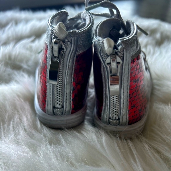 Ground Up Toddler Sequin Red and silver Hightop Sneakers Size 6 little girl - Picture 3 of 5